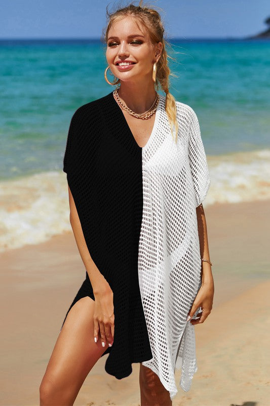 HOLLOW OUT CROCHET SWIMSUIT COVER UP - AL9491