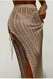 HIGH-SLIT KNIT BEACH SKIRT - NF00166799