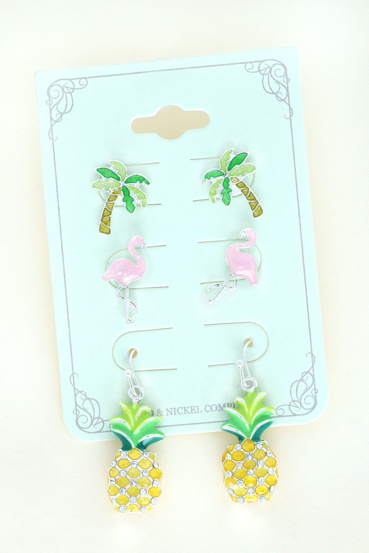 TROPICAL 3D EPOXY 3-IN-1 TRIO EARRING - E12438