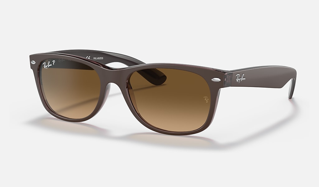 Ray Ban New Wayfarer Brown Gradient Polarized 52 mm Sunglasses - RB2132-6608M
