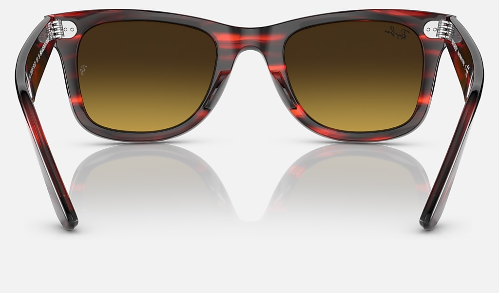 RAY BAN Wayfarer Striped Red Sunglasses Brown - RB2140-1362