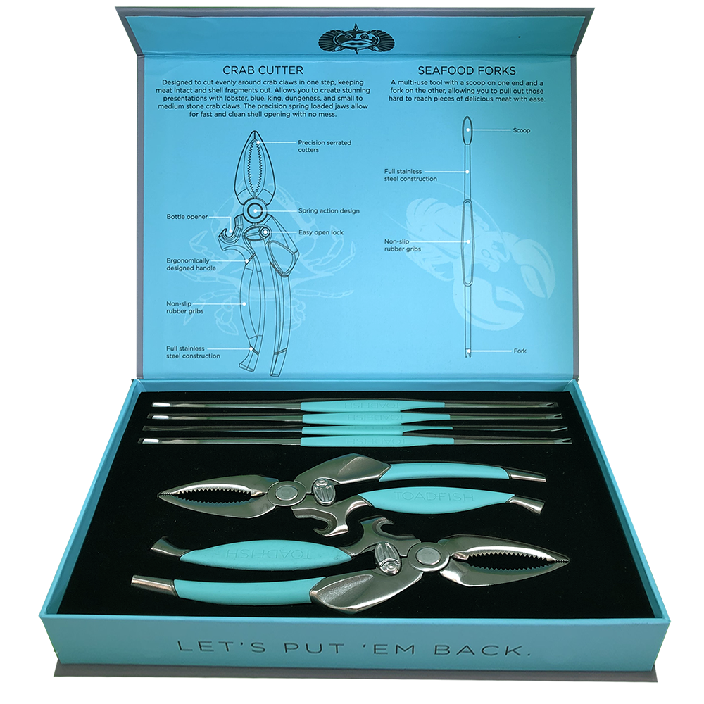 CRAB & LOBSTER TOOL SET - 2 CRAB CUTTER, 4 SEAFOOD FORKS - TF1022