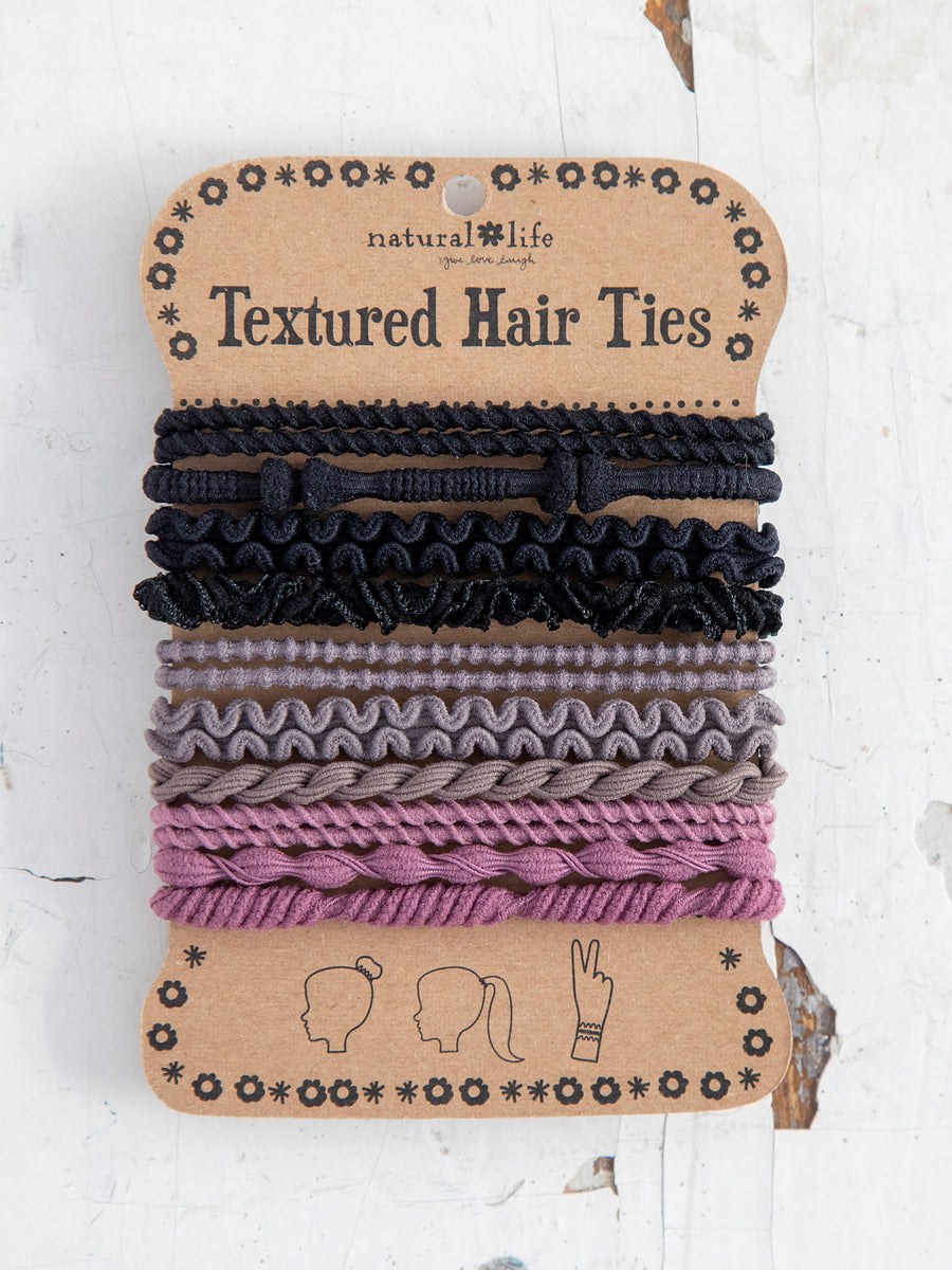 10 TEXTURED HAIR TIES - NEUTRAL - HDBN494