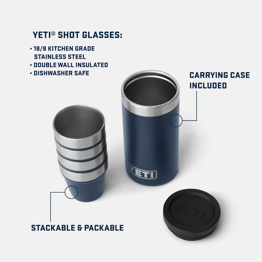 YETI SHOT GLASS & CASE STAINLESS - YSHOTGSS