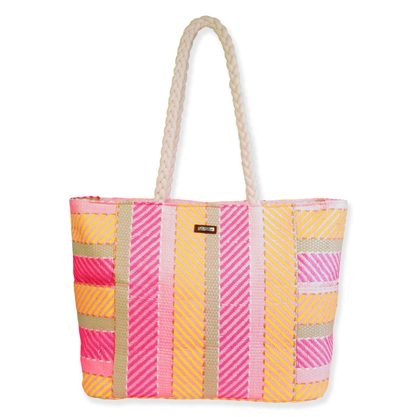 PAPERSTRAW SHOULDER TOTE - PINK - CE6607A