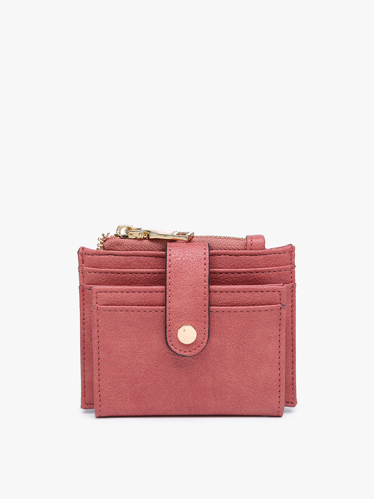 Sam Mini Snap Button Wallet & Cardholder w/ Zipper Pocket - WL1904
