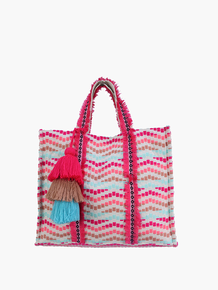 Esmeralda Striped Cotton Tote - M2484