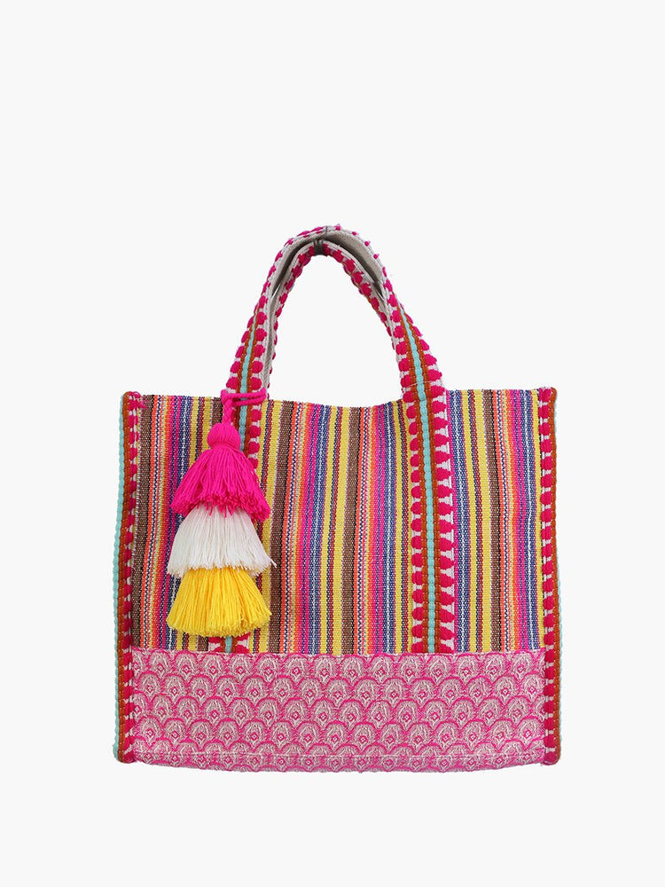 Esmeralda Striped Cotton Tote - M2484