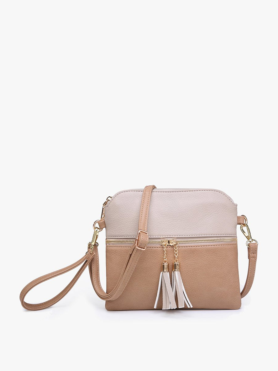 TARA ARROWHEAD CROSSBODY BAG TAN/WHITE - M1785-1090