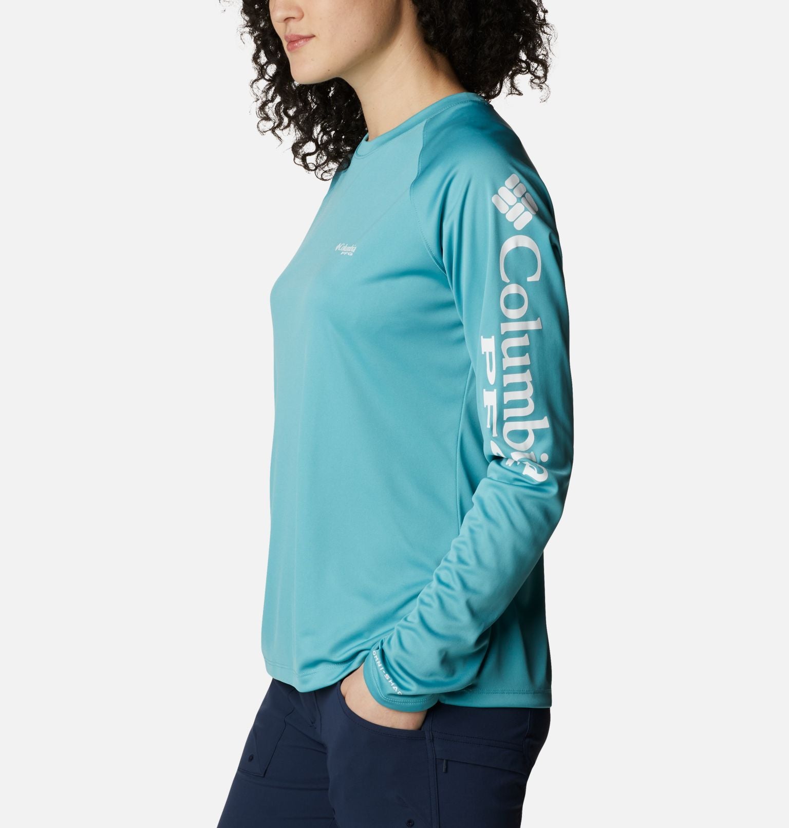 Columbia Women's PFG Tidal Tee II Shirt, 2XL, Tiki Pink, White Logo