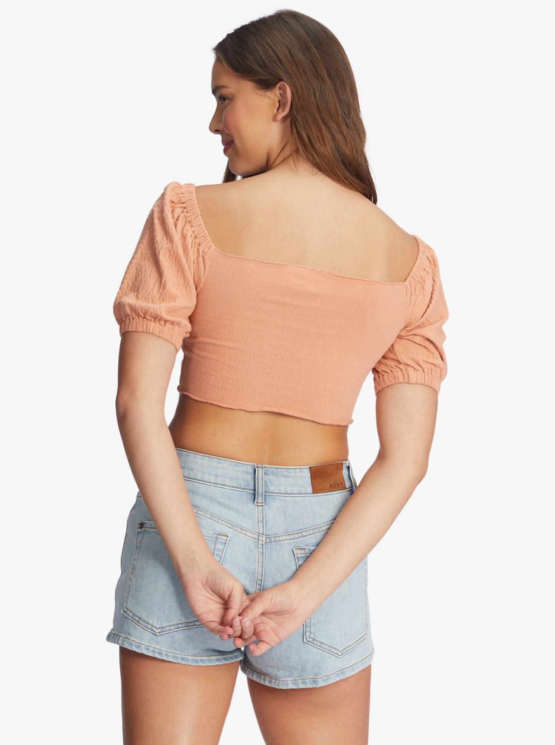 Flirty Walk - Ruched Cropped Top for Women - ARJKT03393