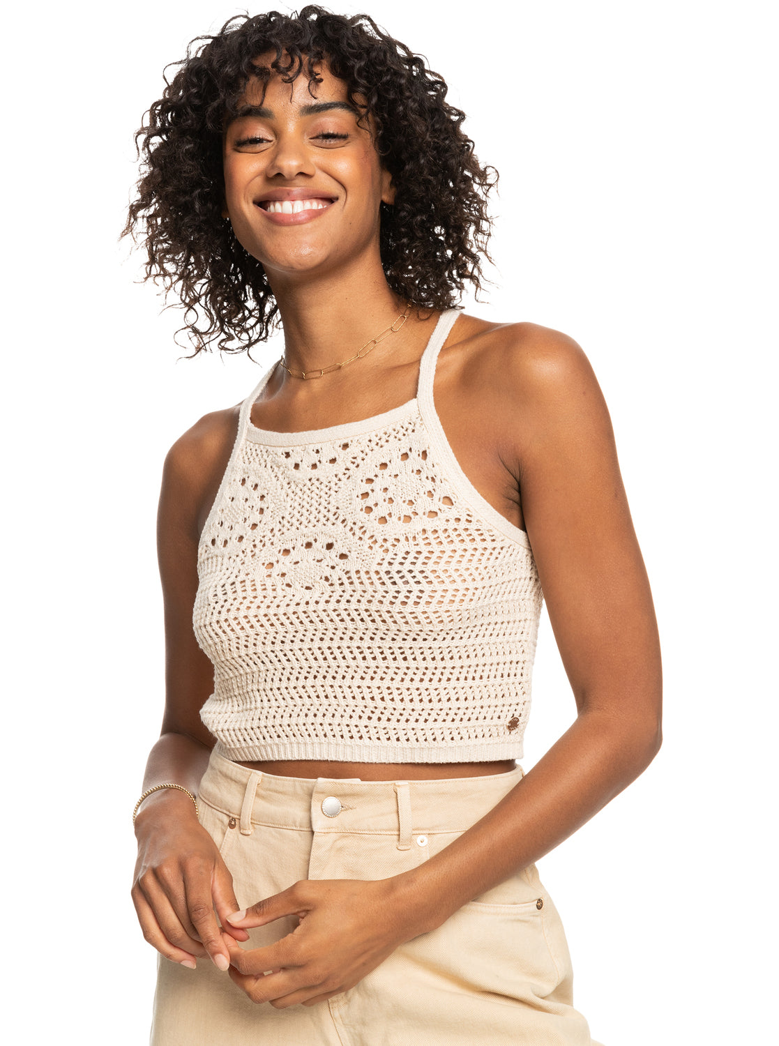 WOMENS MALIBU CRUSH KNIT HALTER TOP - ERJSW03550